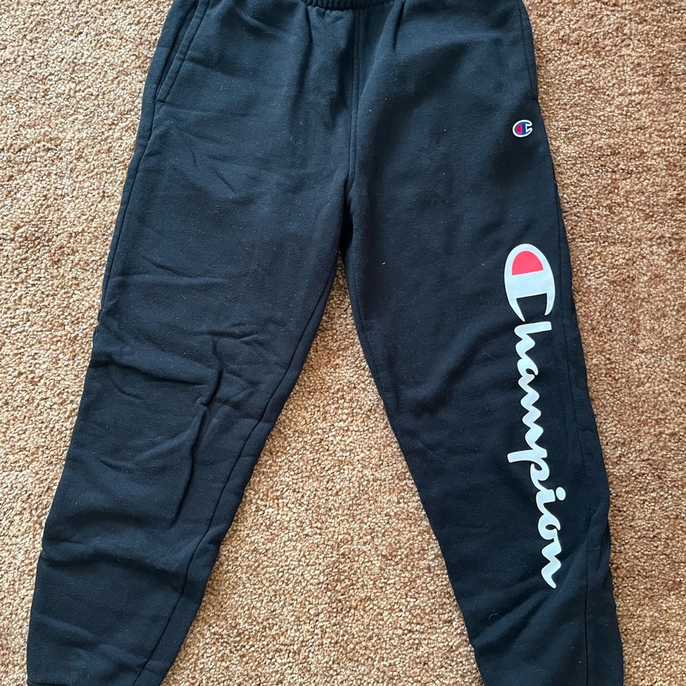 Champion Kids Black Sweatpants with Logo
